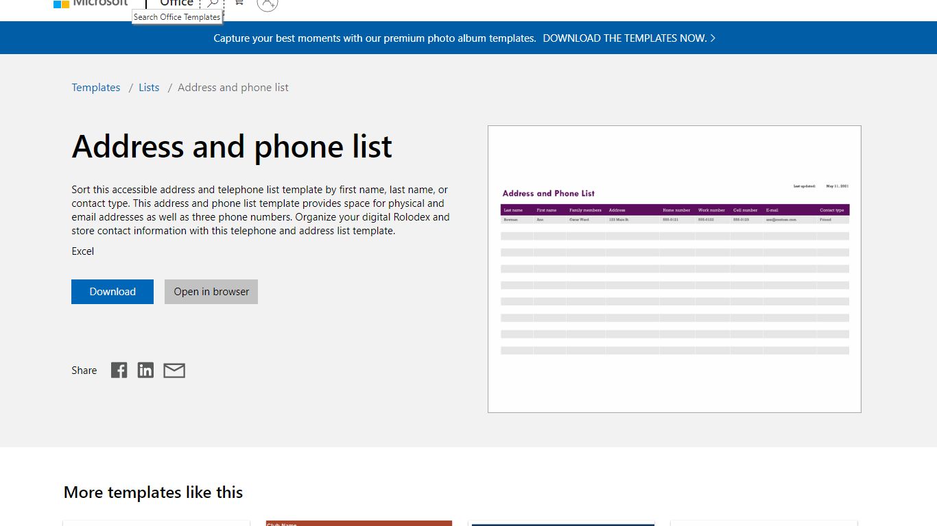 Address and phone list - templates.office.com